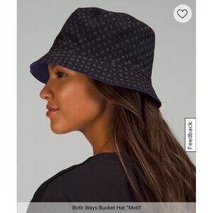 Lululemon Both Ways Bucket Hat Reversible Motif Black Purple New L/XL